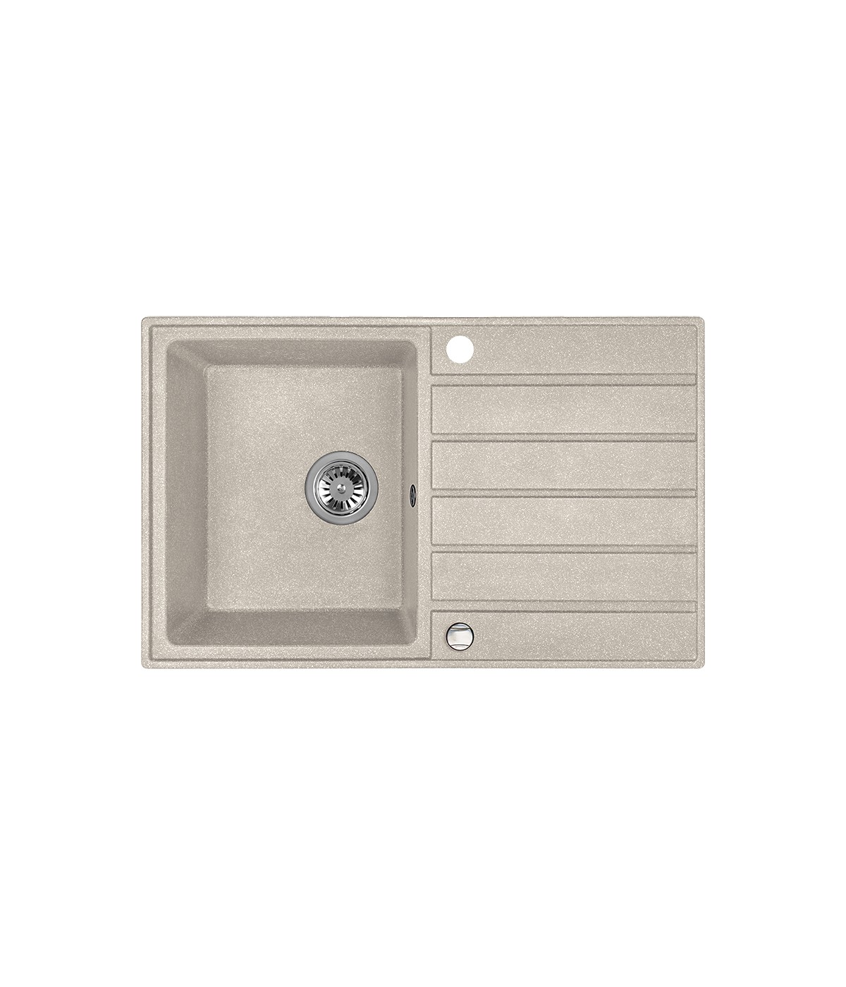 Granitspüle 1-Becken MARGARITA Beige 49x79 mit Abtropffläche | inkl. Siphon!
