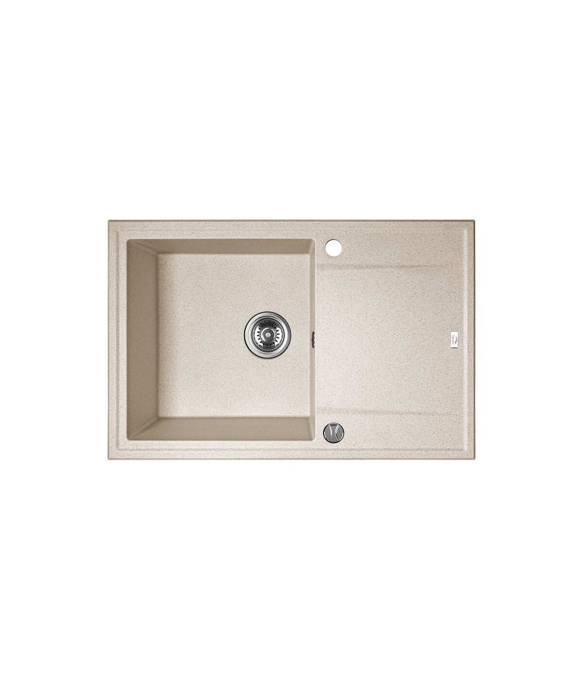 Granitspüle 1-Becken MEGALO Beige 50x78 mit Abtropffläche | inkl. Siphon!