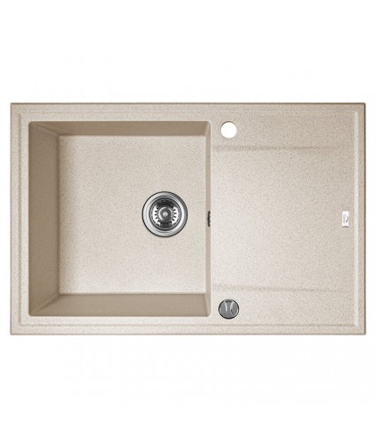 Granitspüle 1-Becken MEGALO Beige 50x78 mit Abtropffläche | inkl. Siphon!