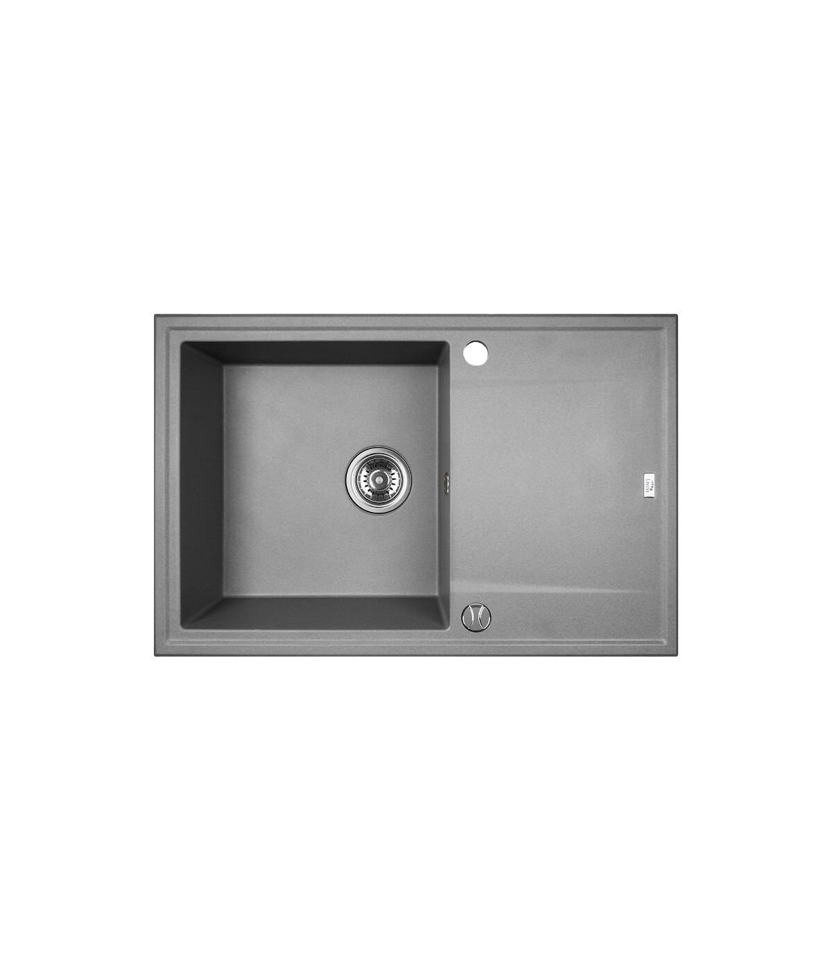 Granitspüle 1-Becken MEGALO Grau 50x78 mit Abtropffläche | inkl. Siphon!