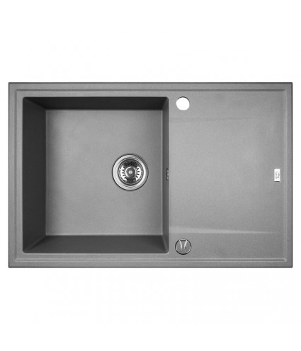Granitspüle 1-Becken MEGALO Grau 50x78 mit Abtropffläche | inkl. Siphon!