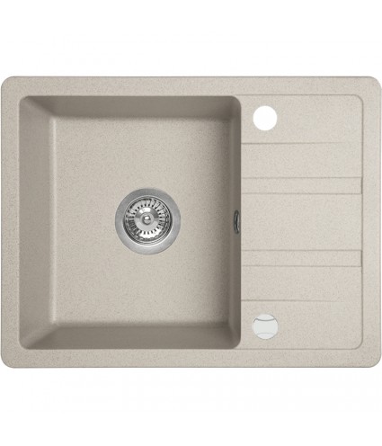 Granitspüle 1-Becken STELLAZ Beige 44x58 mit kurzer Abtropffläche | inkl. Siphon!
