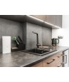 Granitspüle 1-Becken STELLAZ Schwarz 44x58 mit kurzer Abtropffläche | inkl. Siphon!