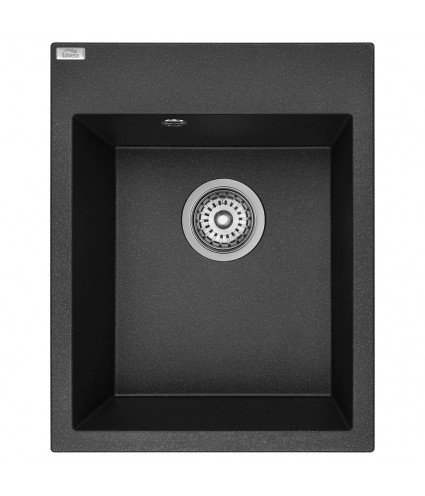 Granitspüle 1-Becken MONCHICHI Schwarz 50x39 | inkl. Siphon!