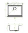 Granitspüle 1-Becken TAU Beige 50x57 | inkl. Siphon!