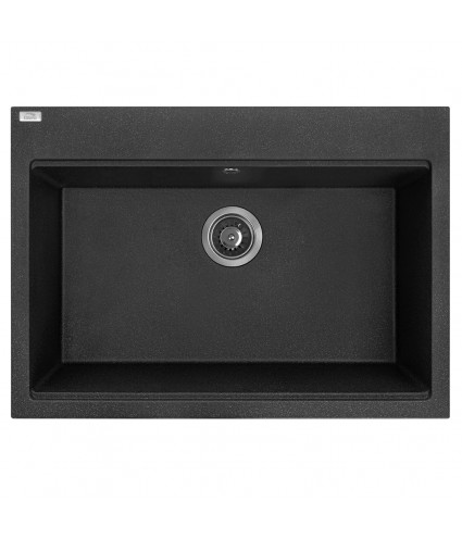 Granitspüle 1-Becken TAU Schwarz 50x70 | inkl. Siphon!