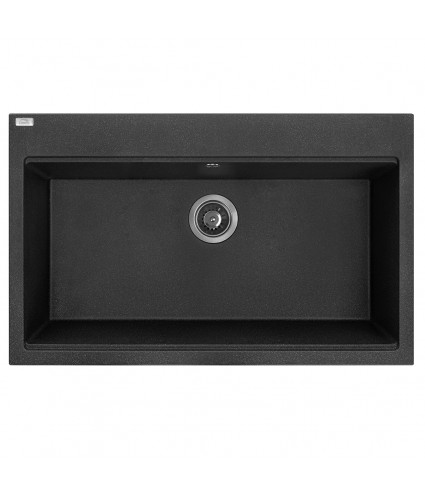 Granitspüle 1-Becken TAU Schwarz 50x80 | inkl. Siphon!