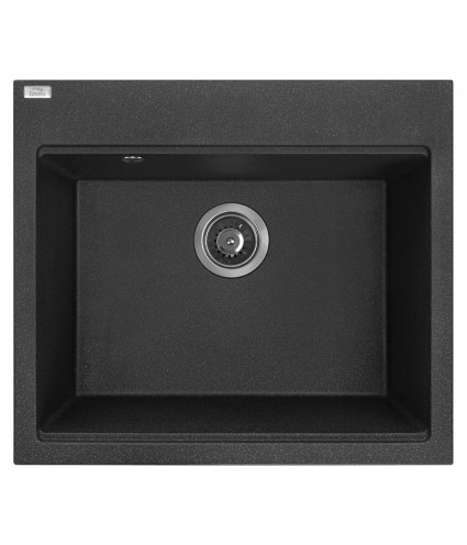 Granitspüle 1-Becken TAU Schwarz 50x57 | inkl. Siphon!