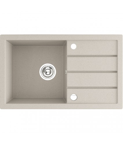 Granitspüle 1-Becken T.III Beige 48x79 mit Abtropffläche | inkl. Siphon!