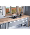 Granitspüle 1-Becken T.III Grau 48x79 mit Abtropffläche | inkl. Siphon!