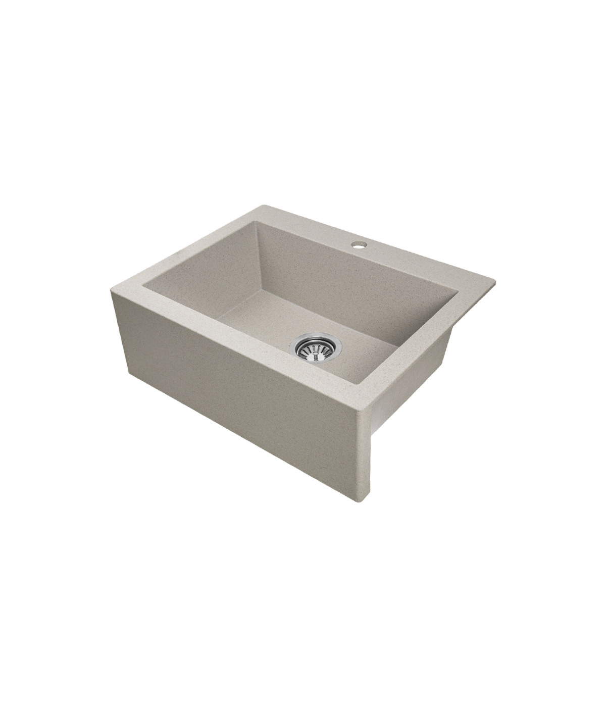 Granitspüle mit Schürze 1-Becken KOMODO Beige 49x58 | inkl. Siphon!