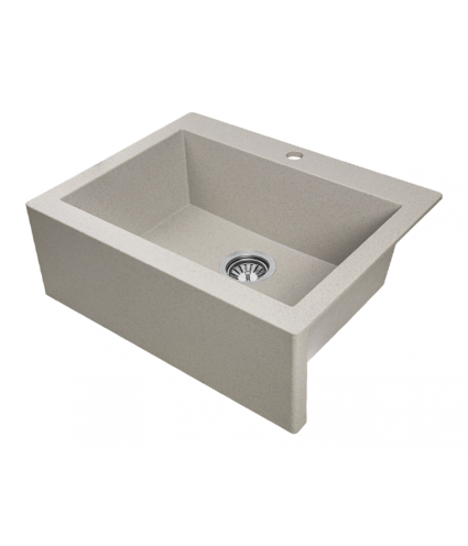 Granitspüle mit Schürze 1-Becken KOMODO Beige 49x58 | inkl. Siphon!