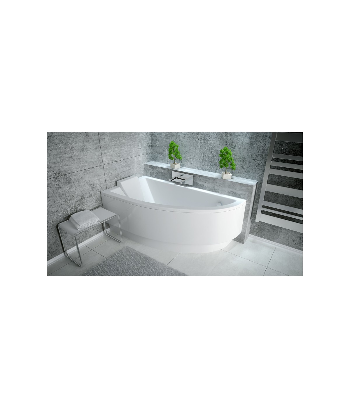 ECKBADEWANNE 140x70 LINKS PRAKTIKA Ablaufgarnitur + Füße GRATIS !