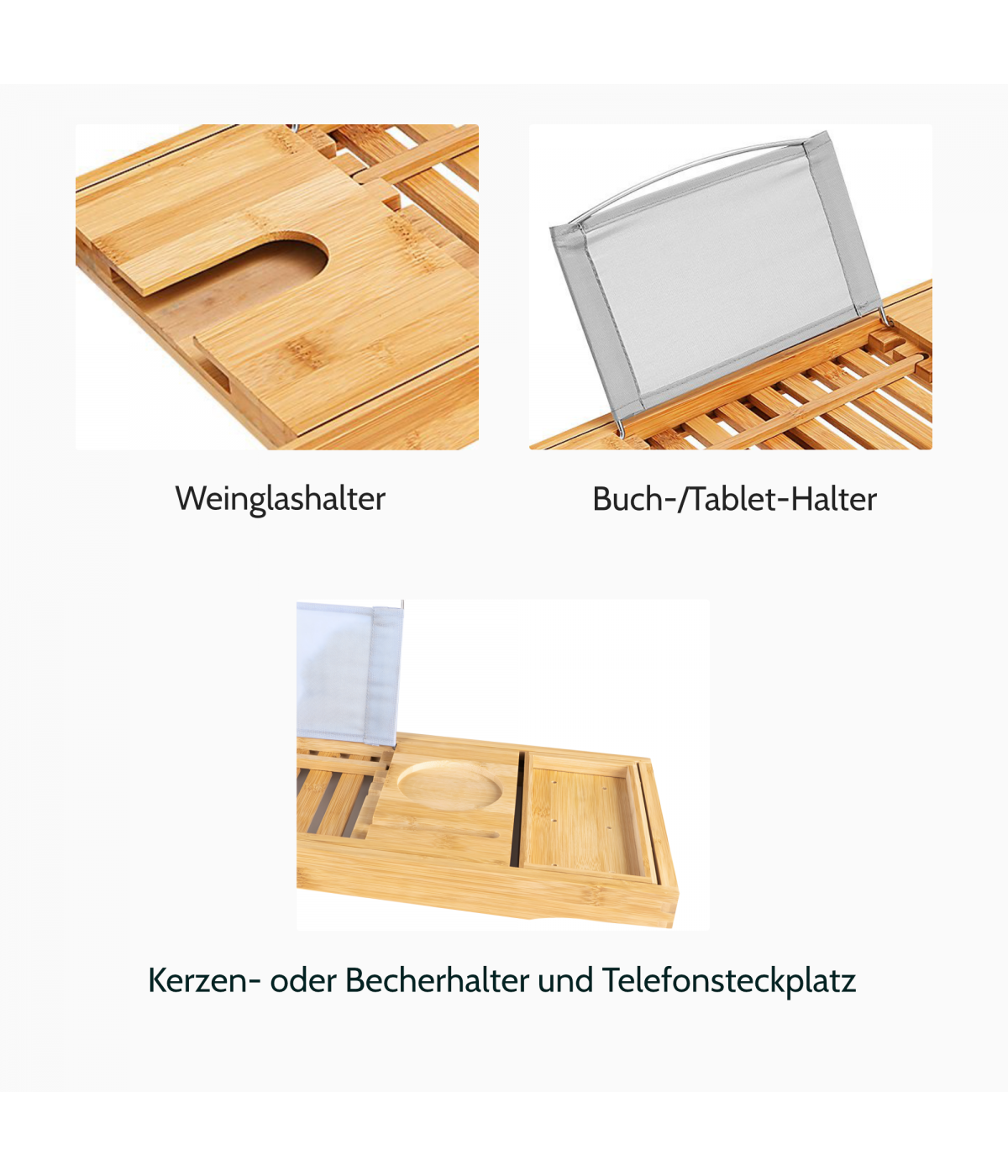 Bambus Badewannenablage