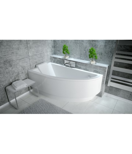 ECKBADEWANNE 150x70 LINKS PRAKTIKA Ablaufgarnitur + Füße GRATIS !