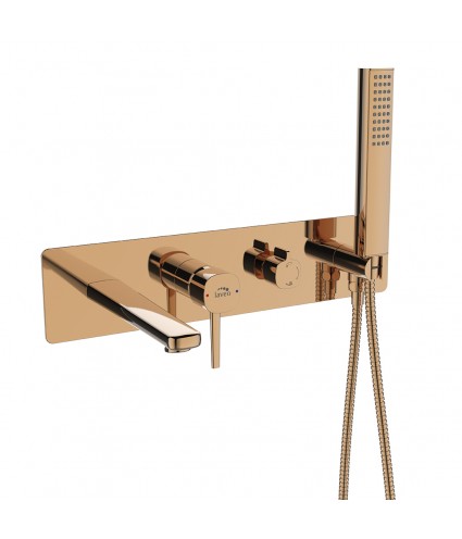 Unterputz Set Wannenarmatur POLLA Rosegold Verdeckter Einbau Mischer