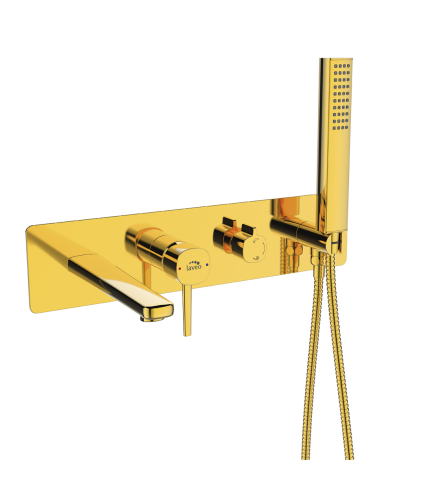Unterputz Set Wannenarmatur POLLA Gold Verdeckter Einbau Mischer