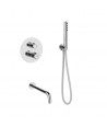 Komplette Set Badewannenarmatur MITRIS Silber Badarmatur Wannenbatterie