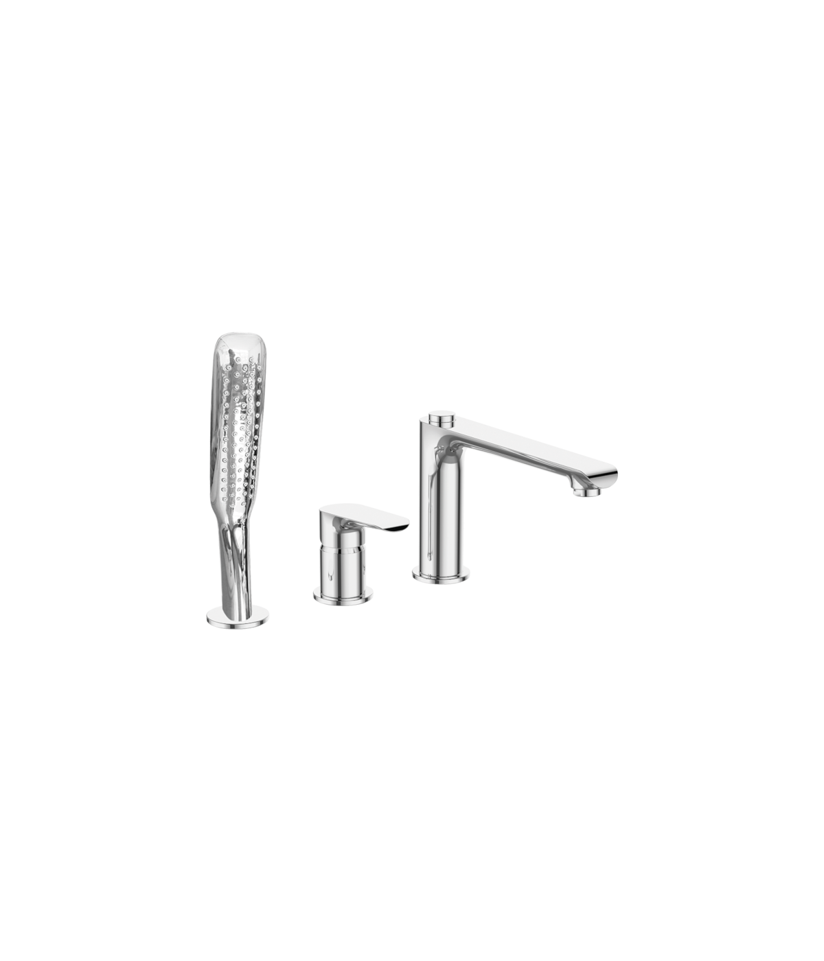 Badewannenarmatur 3-Loch ALEA Silber Badarmatur Wannenbatterie