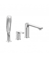 Komplette Set Badewannenarmatur ROMA Silber Badarmatur Wannenbatterie