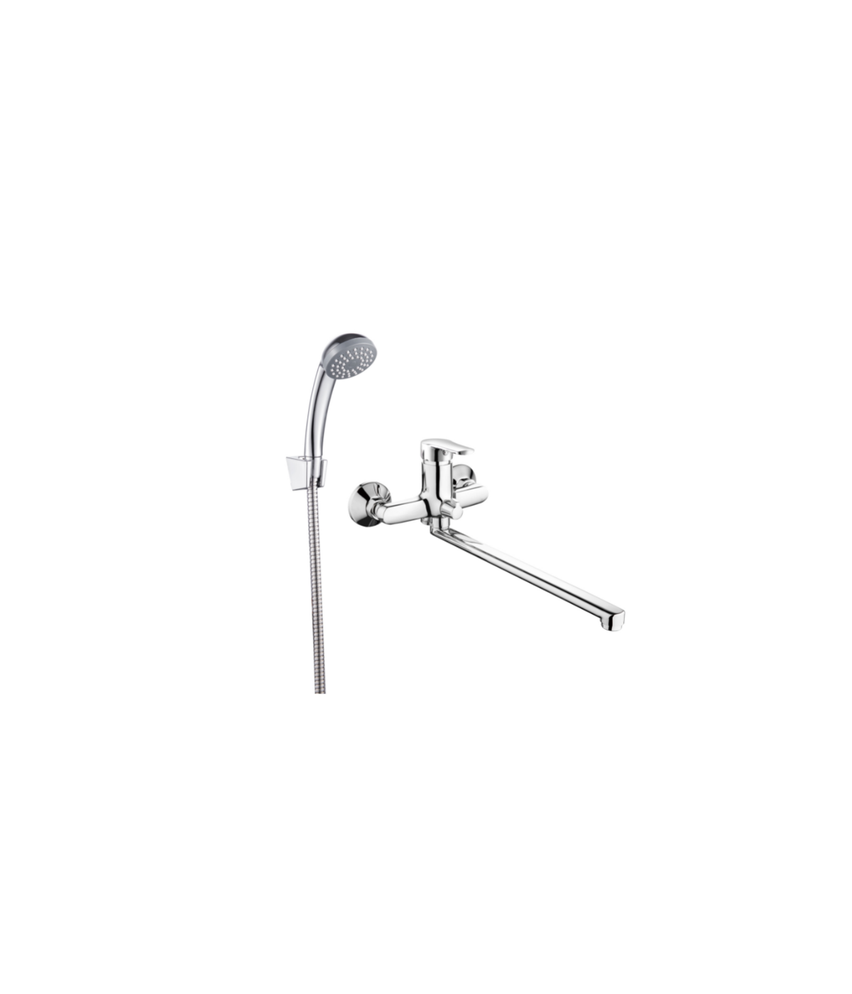 Komplette Set Badewannenarmatur VERSO Silber Badarmatur Wannenbatterie