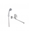 Komplette Set Badewannenarmatur VERSO Silber Badarmatur Wannenbatterie
