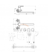 Komplette Set Badewannenarmatur VERSO Silber Badarmatur Wannenbatterie