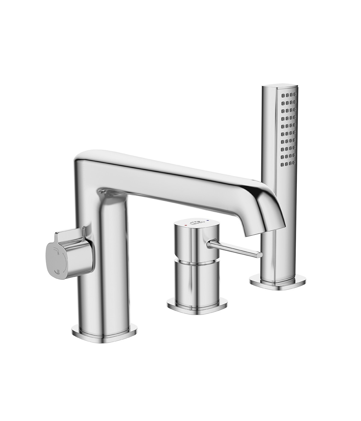 Badewannenarmatur 3-Loch POLLA Silber Badarmatur Wannenbatterie