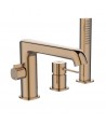 Badewannenarmatur 3-Loch POLLA Rosegold Badarmatur Wannenbatterie