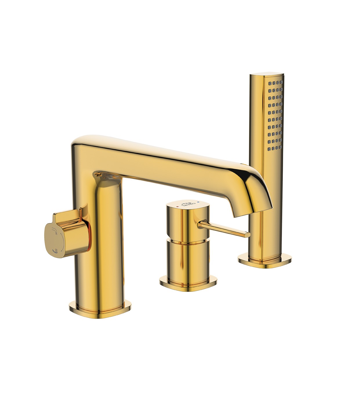 Badewannenarmatur 3-Loch POLLA Gold Badarmatur Wannenbatterie