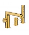 Badewannenarmatur 3-Loch POLLA Gold Badarmatur Wannenbatterie