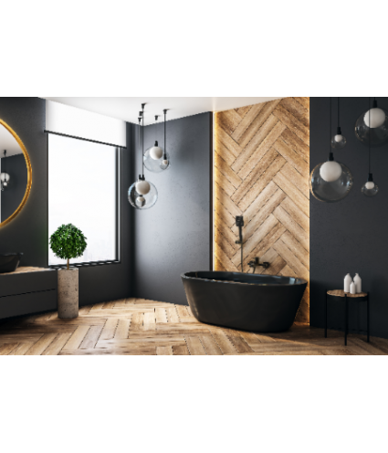 Badewannenarmatur GLAMOUR Schwarz Badarmatur Wannenbatterie