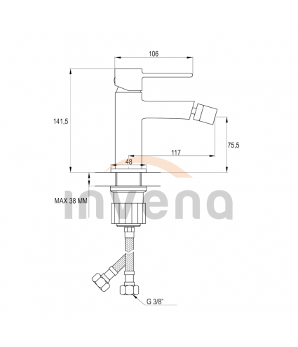 Bidetarmatur GLAMOUR Silber Badarmatur Bidet-Mischbatterie