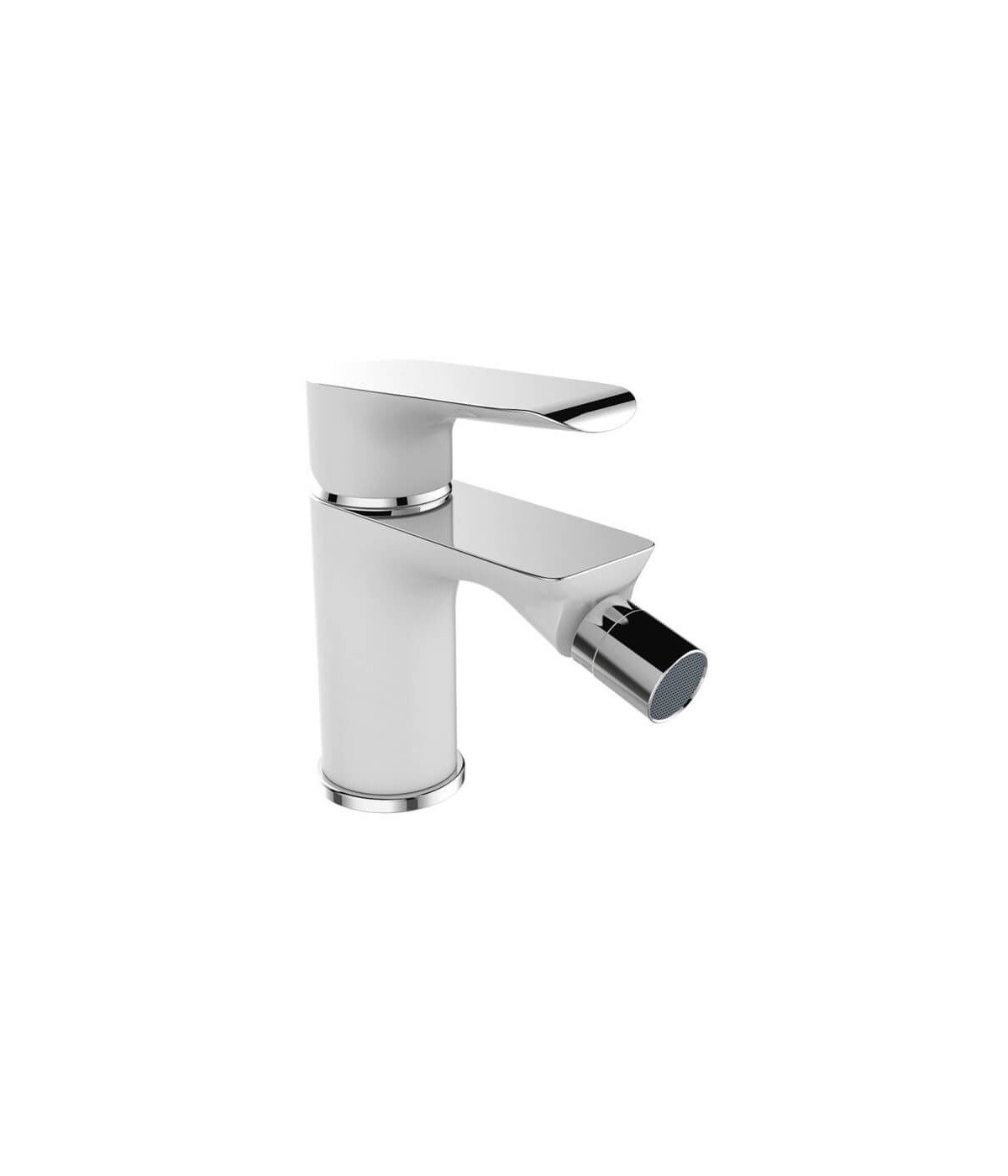 Bidetarmatur ALEA Weiß-Silber Badarmatur Bidet-Mischbatterie