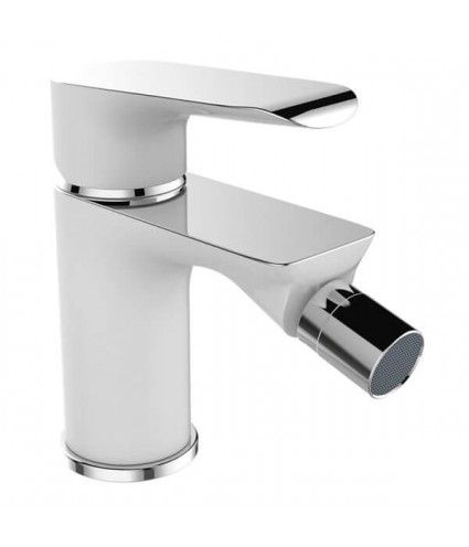 Bidetarmatur ALEA Weiß-Silber Badarmatur Bidet-Mischbatterie