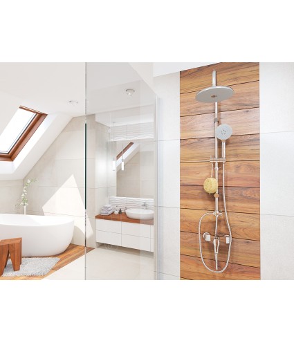 Regendusche CERS Silber Handbrause, Duschsystem