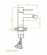 Bidetarmatur POLLA Schwarz Badarmatur Bidet-Mischbatterie + Click-Clack