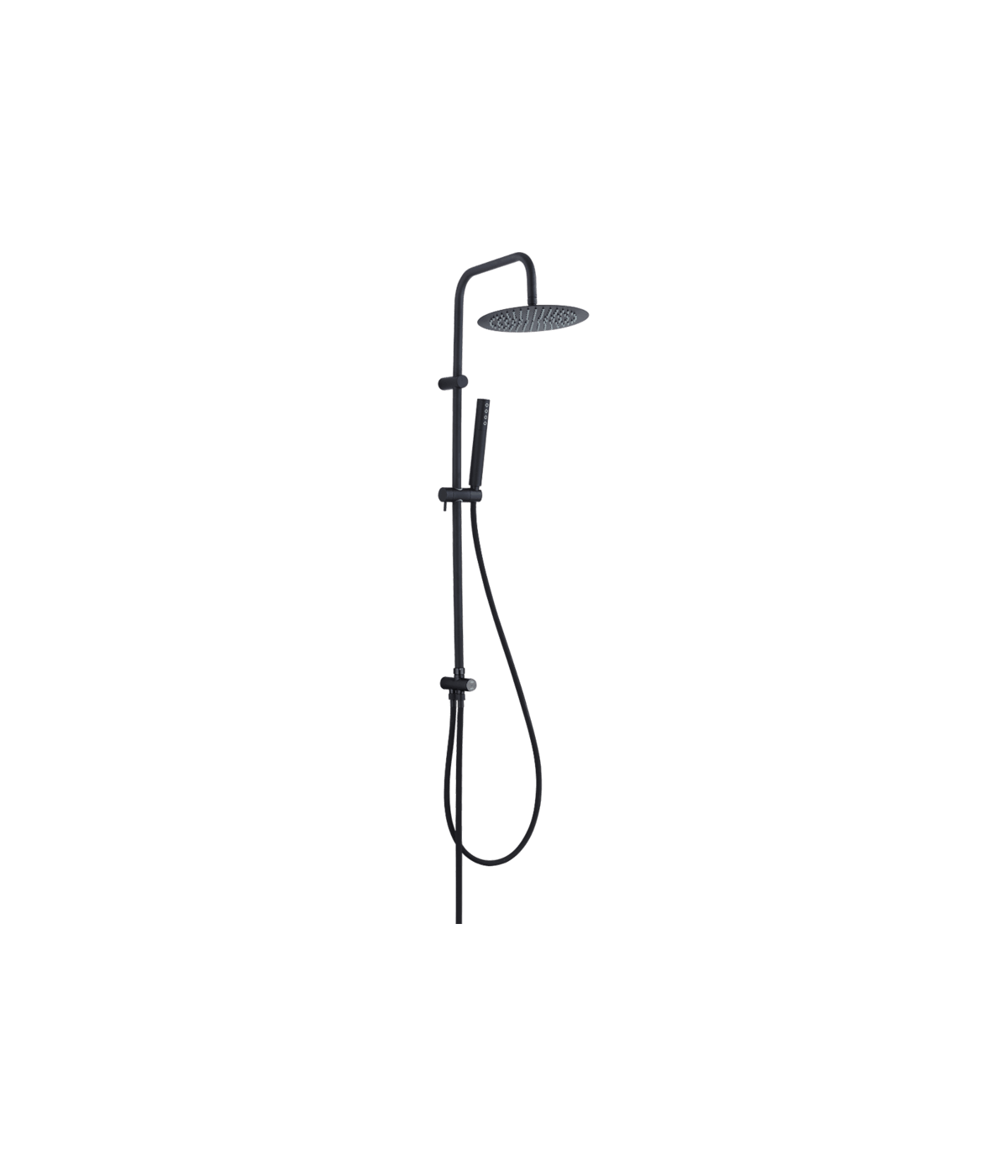Regendusche PRETTO Schwarz Handbrause, Duschsystem