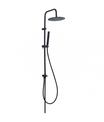 Regendusche PRETTO Schwarz Handbrause, Duschsystem
