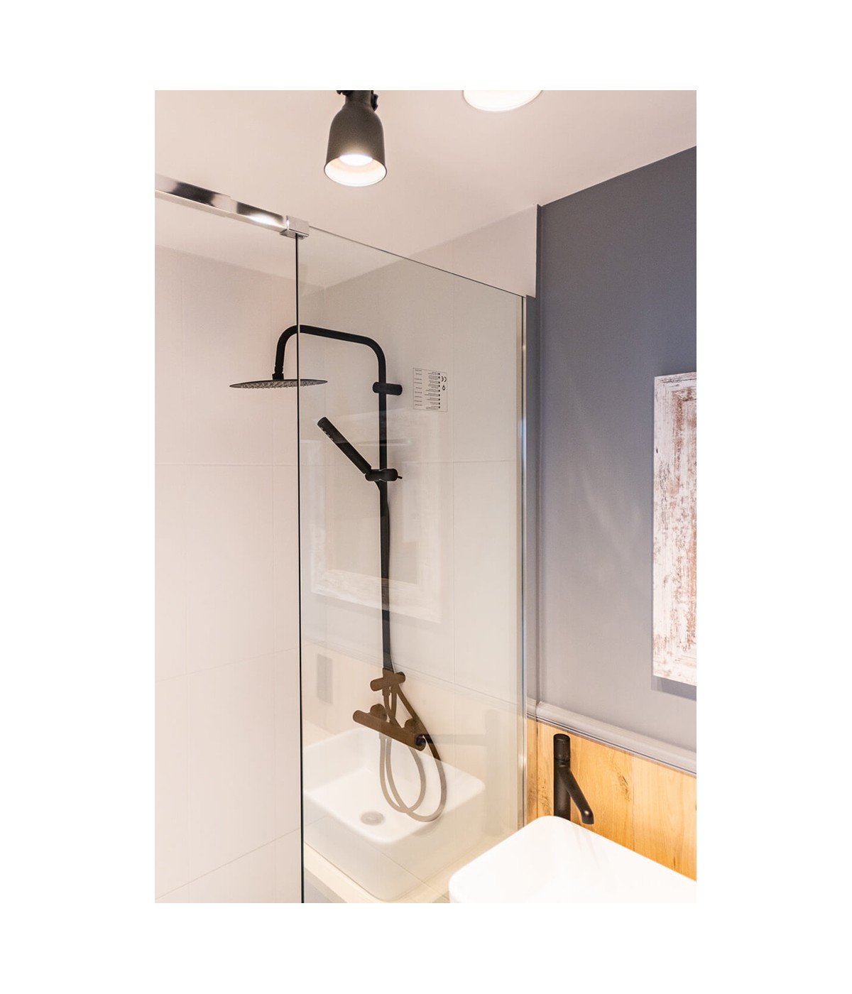 Regendusche PRETTO Schwarz Handbrause, Duschsystem
