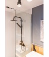 Regendusche PRETTO Schwarz Handbrause, Duschsystem