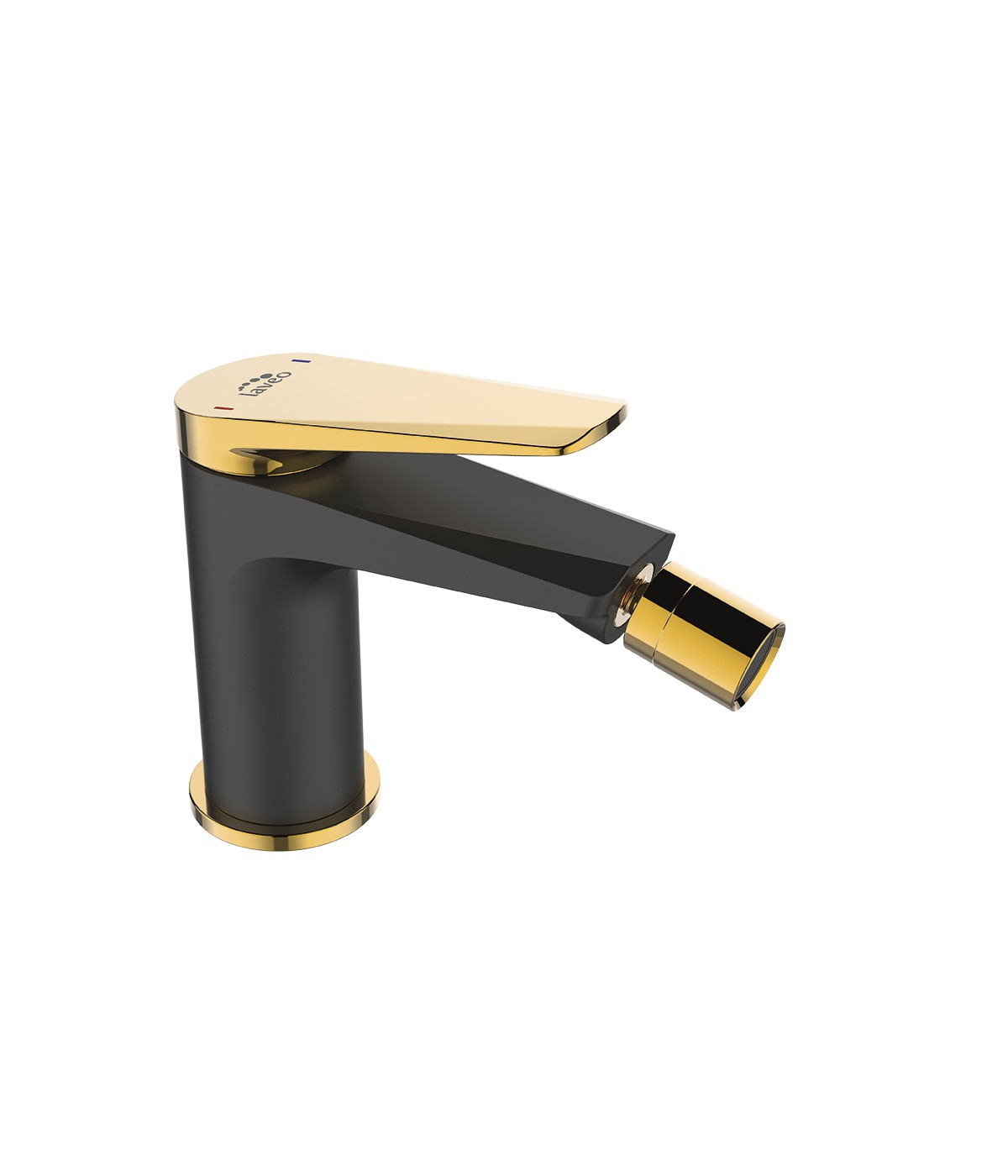 Bidetarmatur RUBIO Schwarz-Gold Badarmatur Bidet-Mischbatterie + Click-Clack