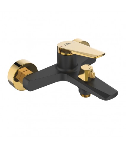 Badewannenarmatur RUBIO Schwarz-Gold Badarmatur Wannenbatterie