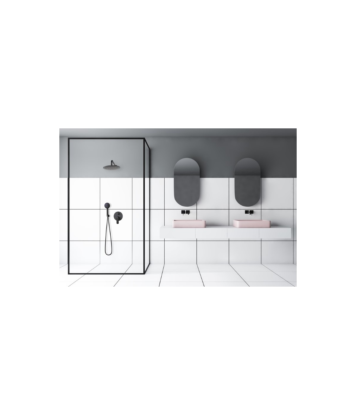 Duschsystem Unterputz Armatur Set SIROS Schwarz