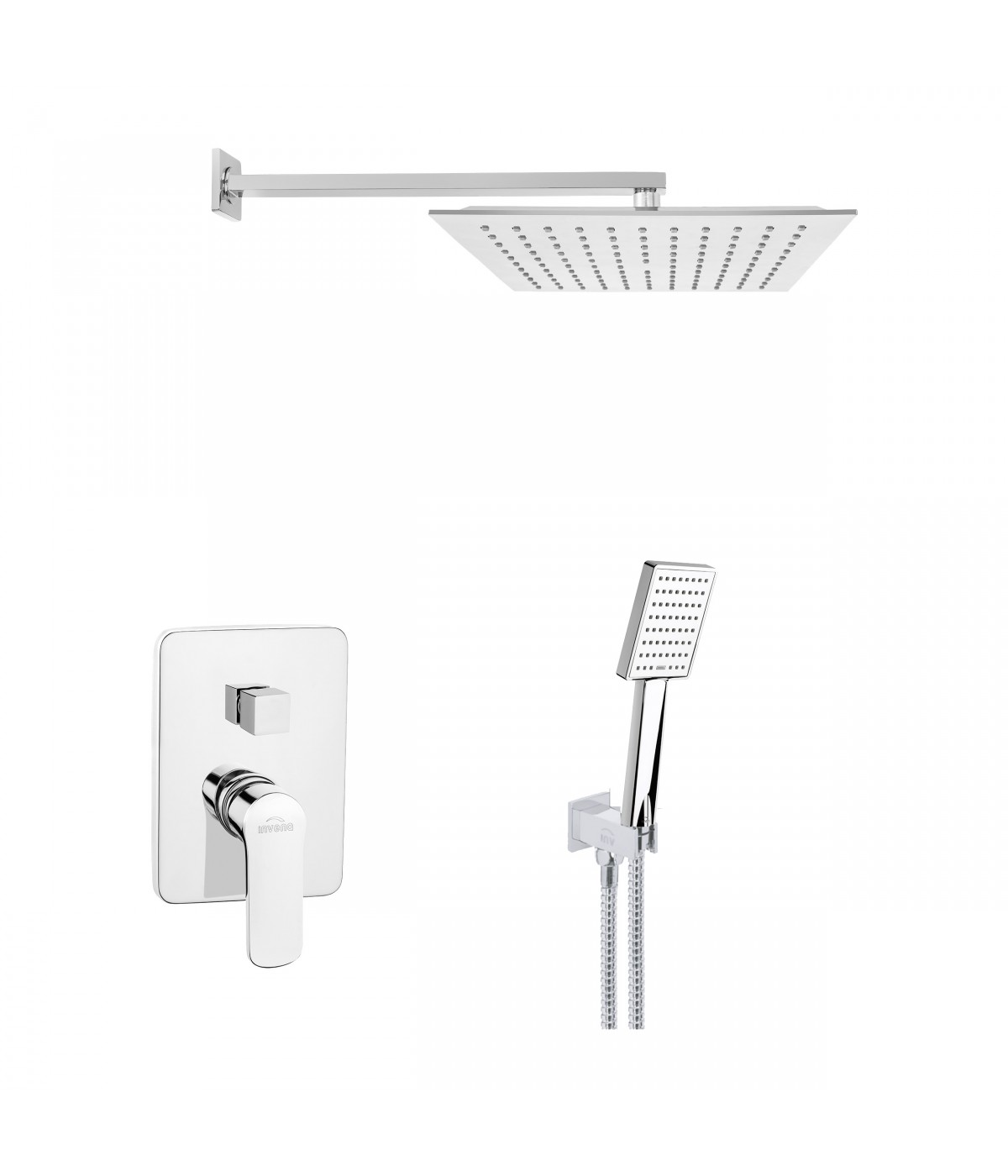 Duschsystem Unterputz Armatur Set SIROS Silber