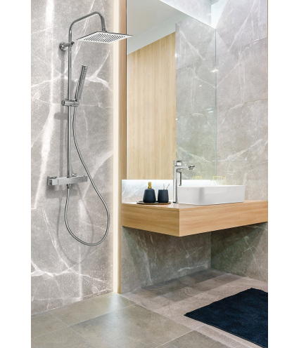 Brausegarnitur SVARTE Thermostatisch Silber Duschsäule