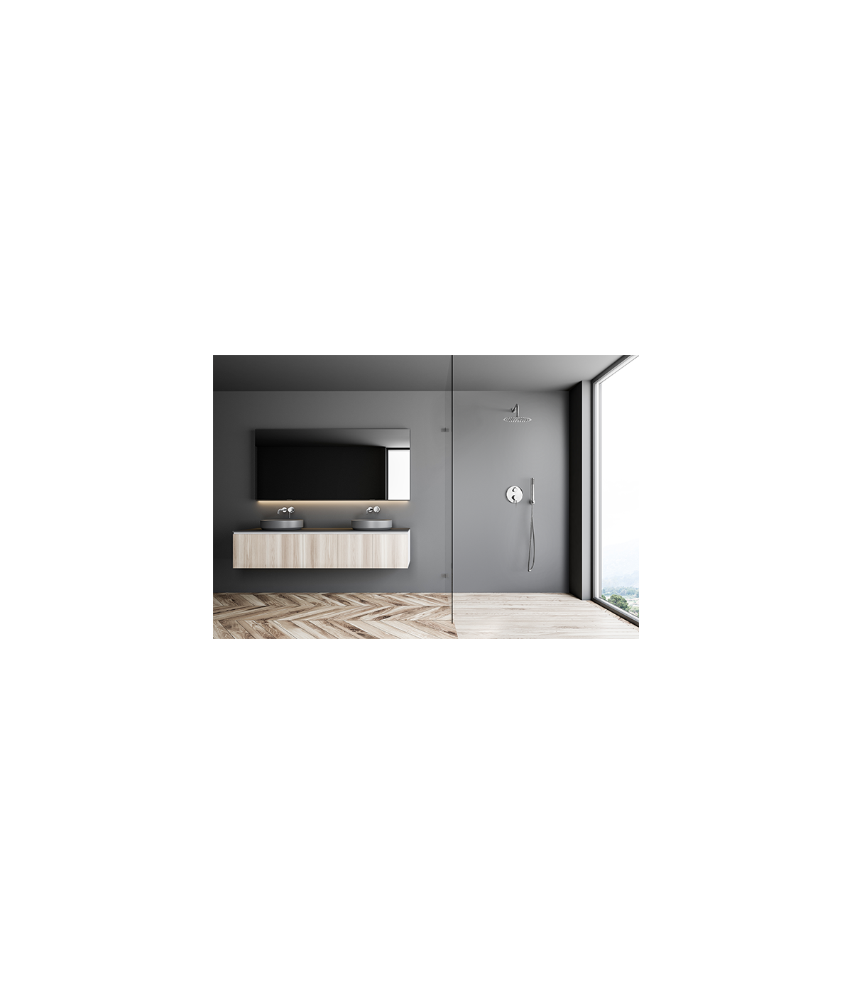 Duschsystem Unterputz Armatur Set DAFNI Silber