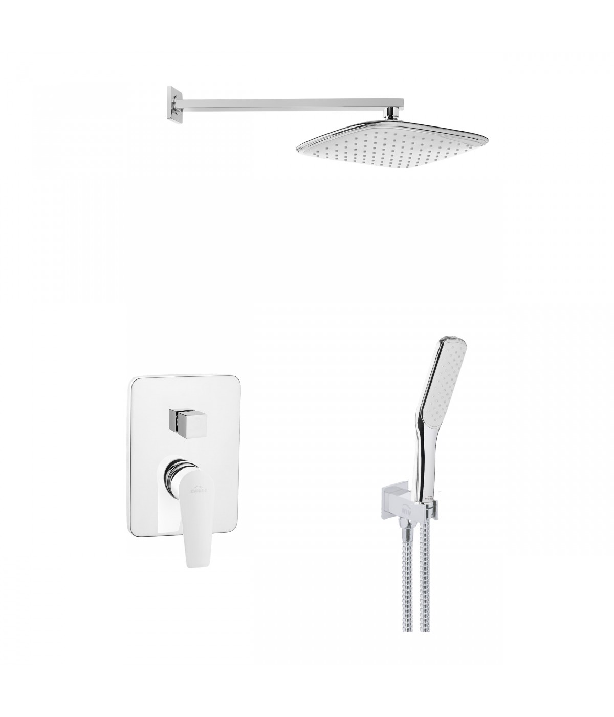 Duschsystem Unterputz Armatur Set DOKOS Silber