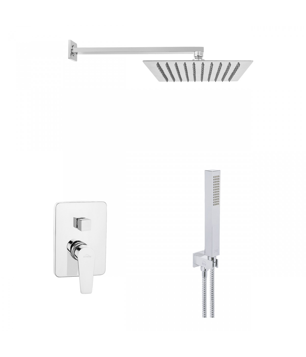 Duschsystem Unterputz Armatur Set DOKOS Silber