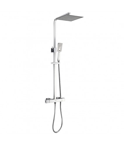 Brausegarnitur Thermostatisch KVADRATO Silber Duschsäule